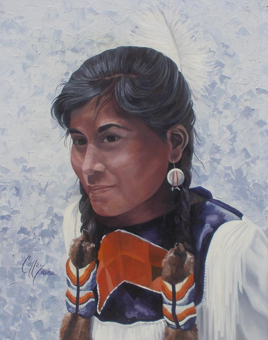 Young girl at pow wow - 1986 22x28" (PRINT)