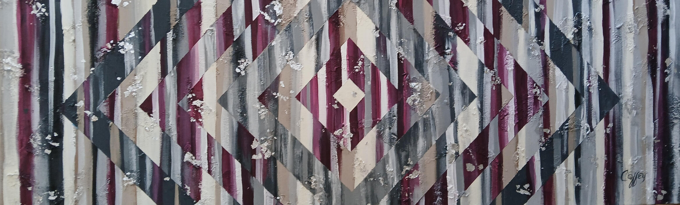 Raspberry Rhythms - 12x36" - Acrylic