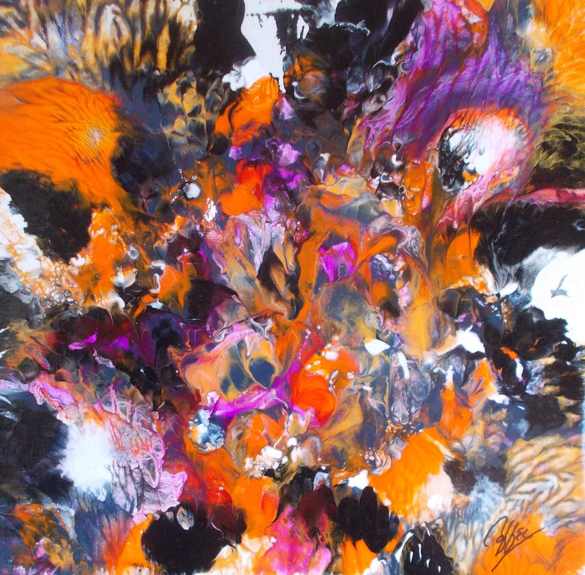 Colorful Collision Acrylic - 10x10" (2)