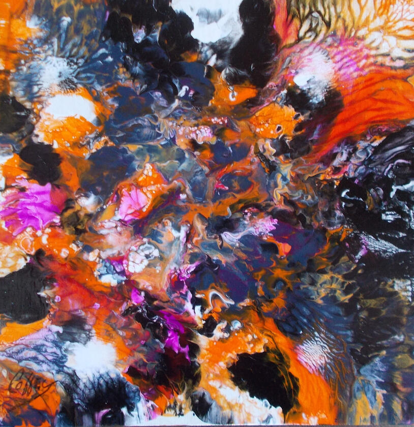 Colorful Collision Acrylic - 10x10" (1)