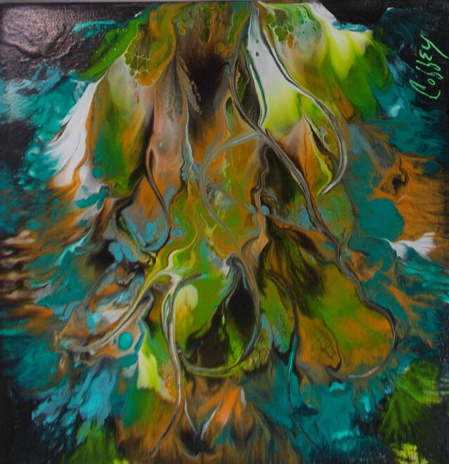 Turquoise Trails - 8x10" Acrylic (2)